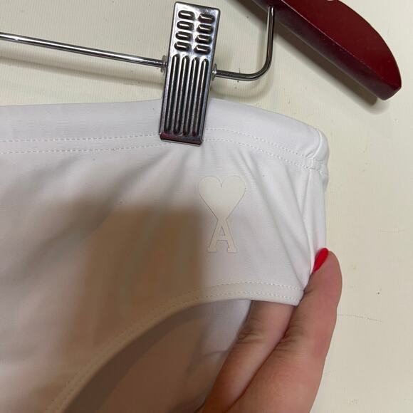 AMI Paris Alexandre Mattiussi White Ami de Coeur Swim Briefs in white size M - Picture 7 of 9